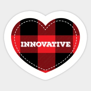 Buffalo Plaid Lumberjack Innovative Love Heart Sticker